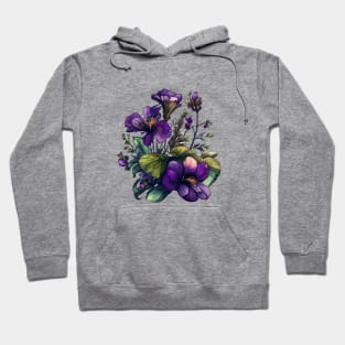 Purple Flowers Hoodie